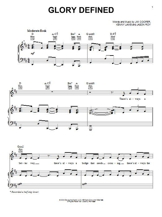Download Building 429 Glory Defined Sheet Music