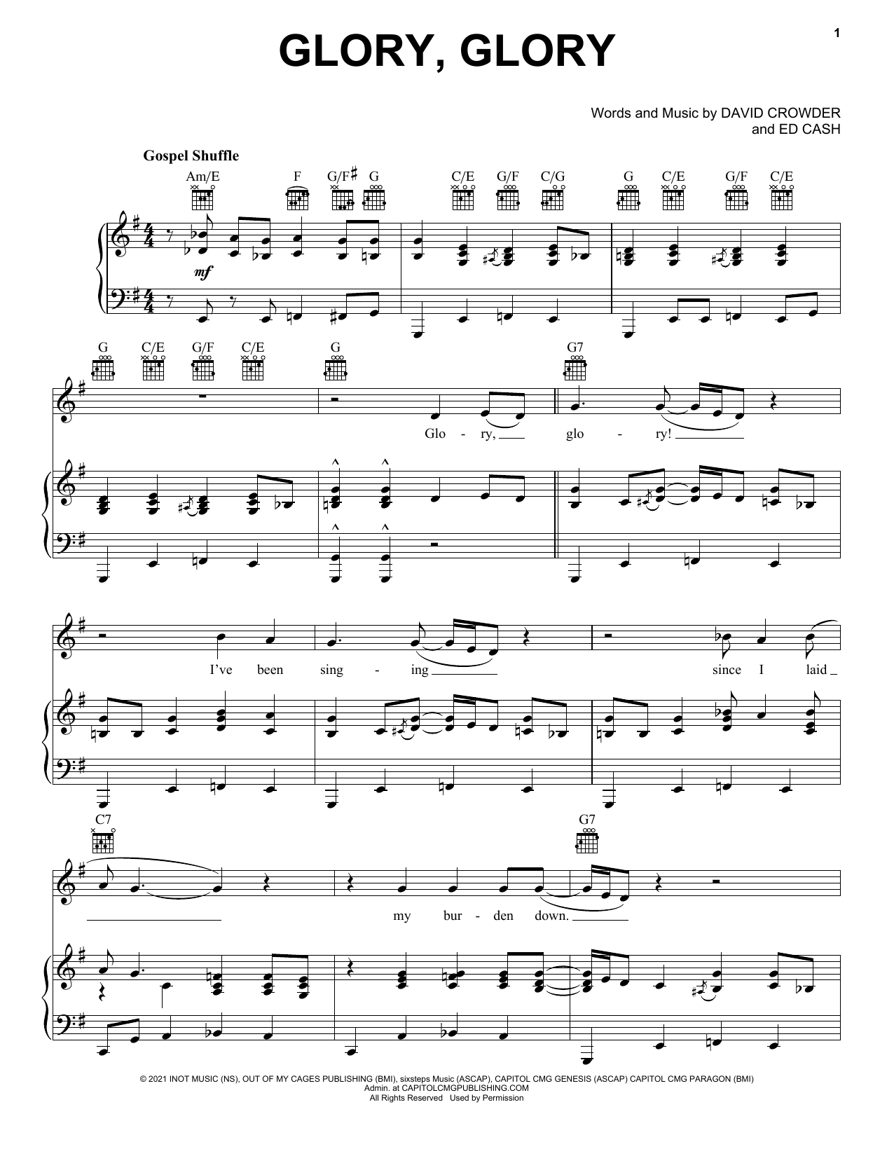 Download Crowder Glory Glory (God Is Able) Sheet Music