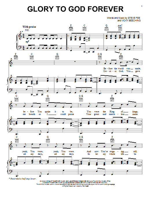 Download Fee Glory To God Forever Sheet Music