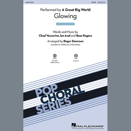 Download or print A Great Big World Glowing (arr. Roger Emerson) Sheet Music Printable PDF 14-page score for Inspirational / arranged 3-Part Mixed Choir SKU: 1157633.