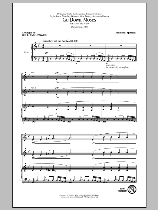 Download William C. Powell Go Down, Moses Sheet Music
