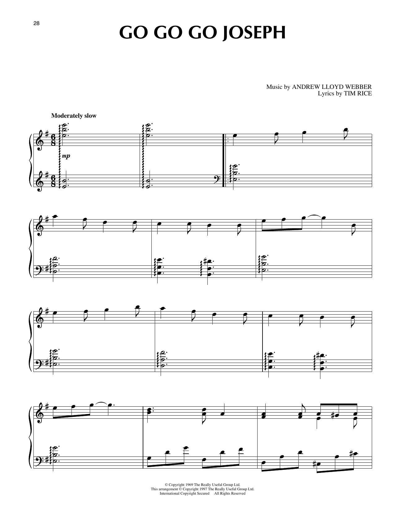 Download Andrew Lloyd Webber Go Go Go Joseph (from Joseph And The Am Sheet Music