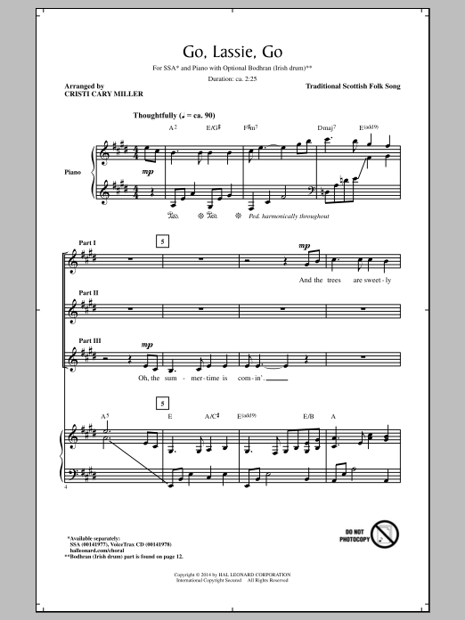 Download Traditional Scottish Folksong Go, Lassie, Go (arr. Cristi Cary Miller Sheet Music