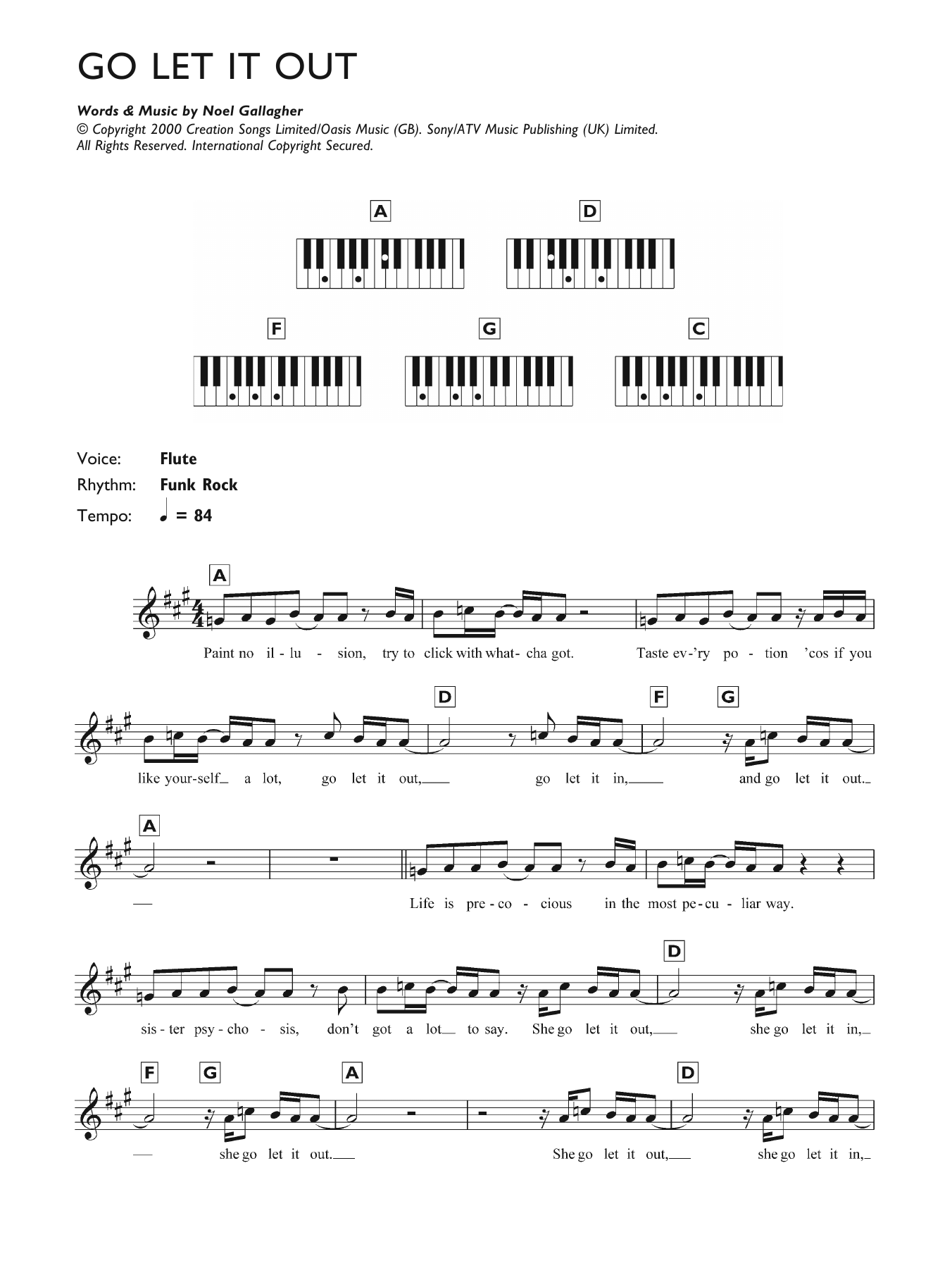 Download Oasis Go Let It Out Sheet Music