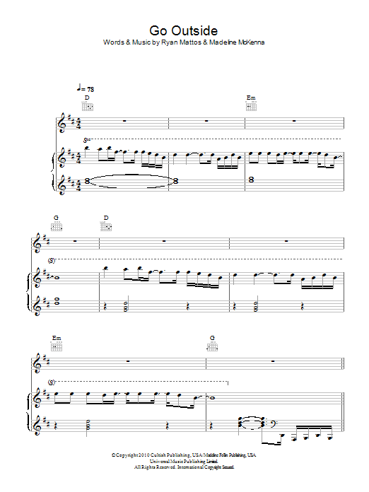 Download Cults Go Outside Sheet Music