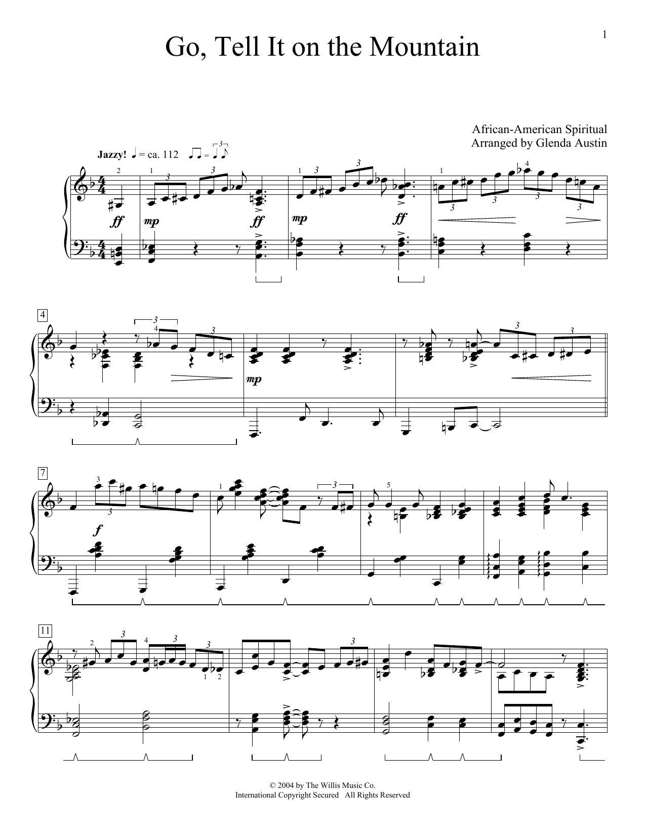 Download African-American Spiritual Go, Tell It On The Mountain (arr. Glend Sheet Music