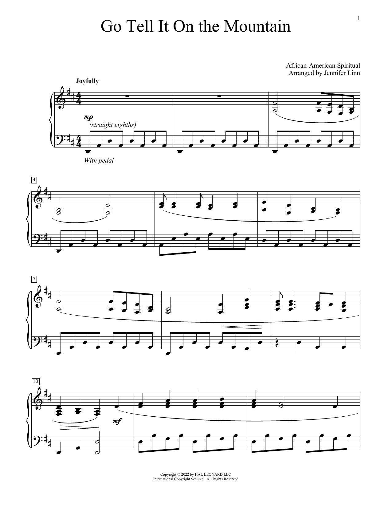 Download African American Spiritual Go Tell It On The Mountain (arr. Jennif Sheet Music