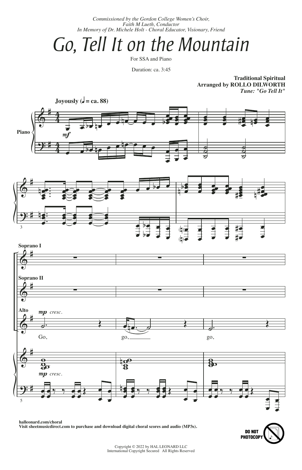 Download Traditional Spiritual Go, Tell It On The Mountain (arr. Rollo Sheet Music