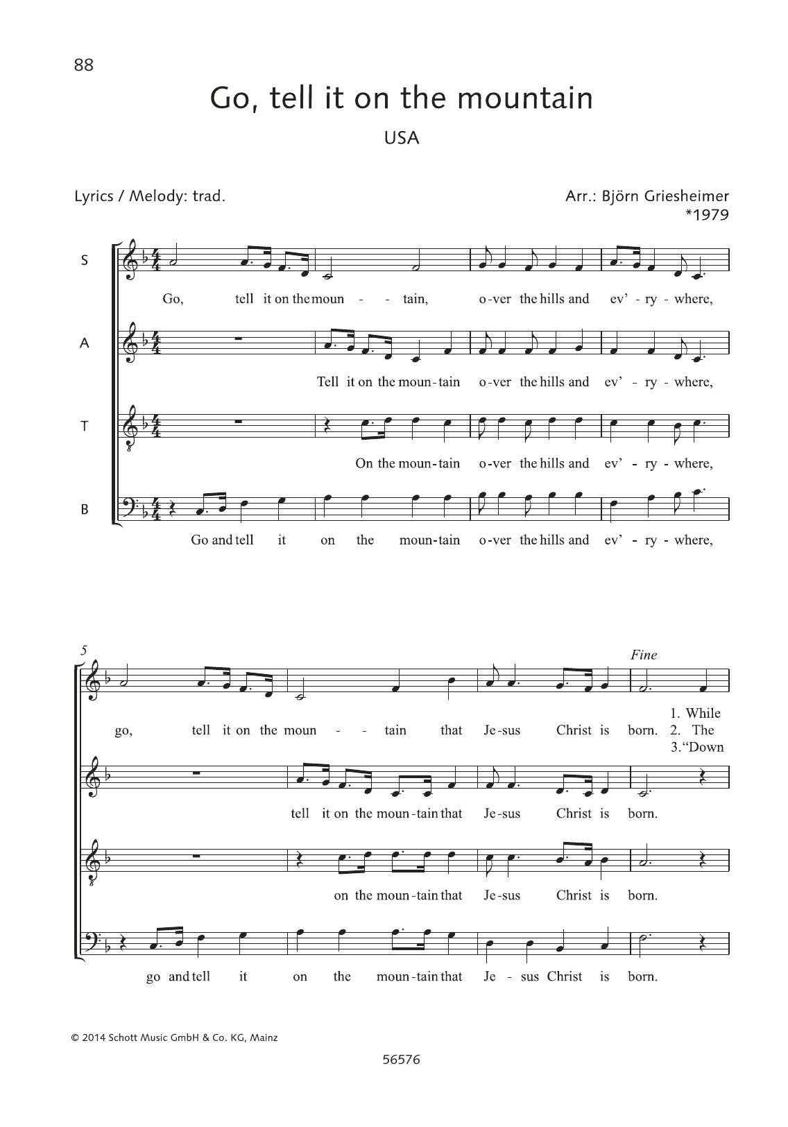 Download Björn Griesheimer Go, Tell It on the Mountain Sheet Music