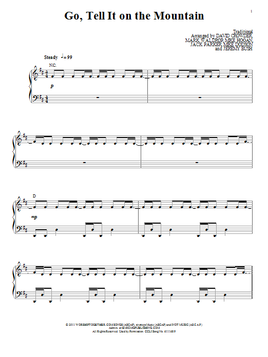 Download David Crowder Band Go Tell It On The Mountain Sheet Music