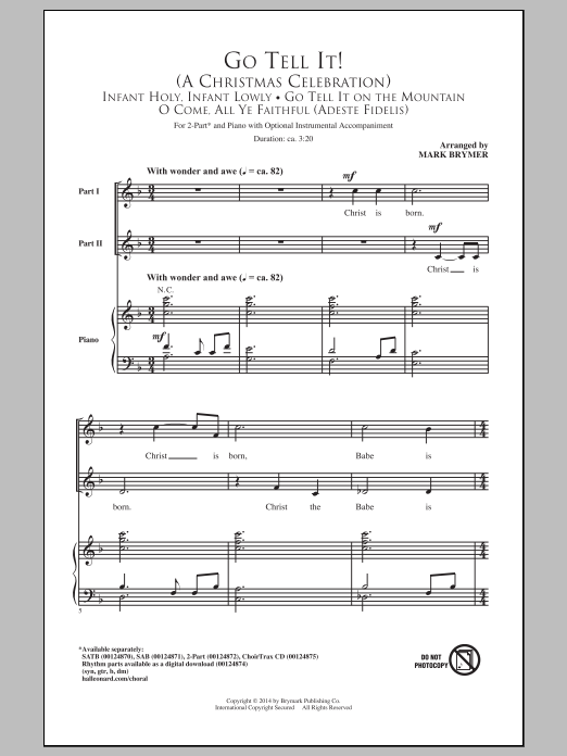 Download Mark Brymer Go Tell It! (A Christmas Celebration) Sheet Music