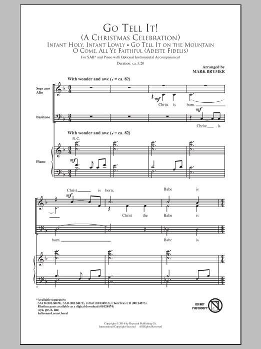 Download Mark Brymer Go Tell It! (A Christmas Celebration) Sheet Music