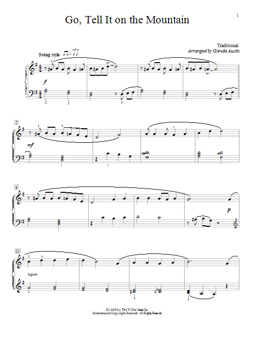 Download African-American Spiritual Go Tell It On The Mountain Sheet Music