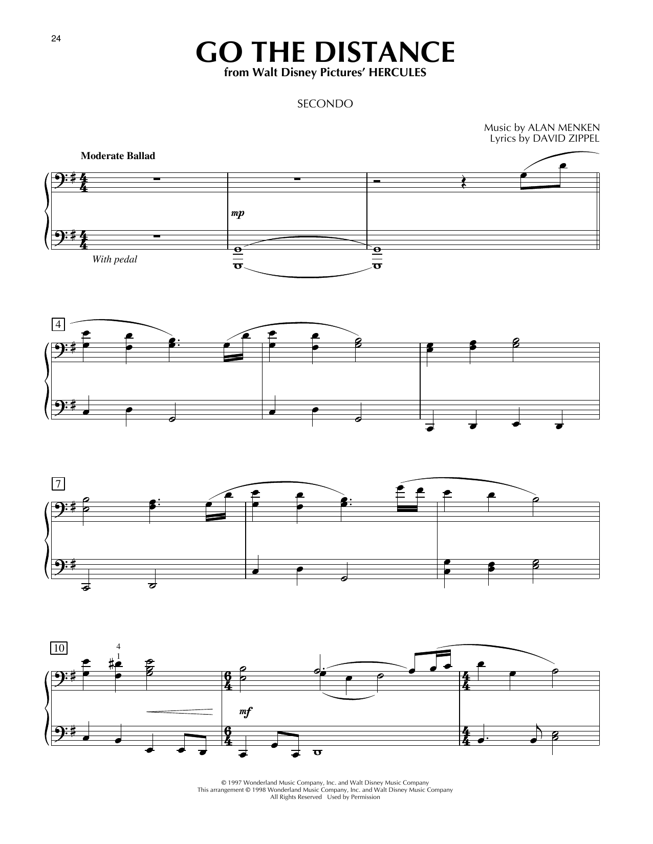 Download Michael Bolton Go The Distance (from Hercules) Sheet Music