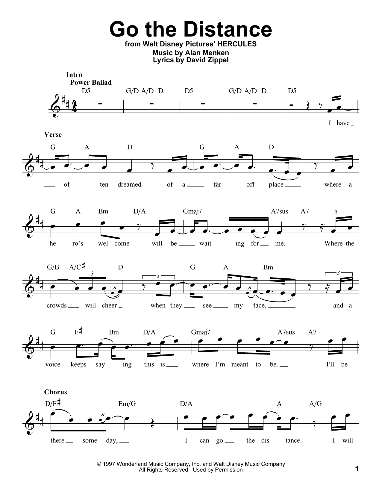 Download Michael Bolton Go The Distance Sheet Music