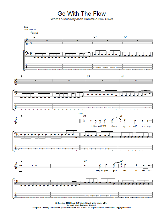 Download Queens Of The Stone Age Go With The Flow Sheet Music