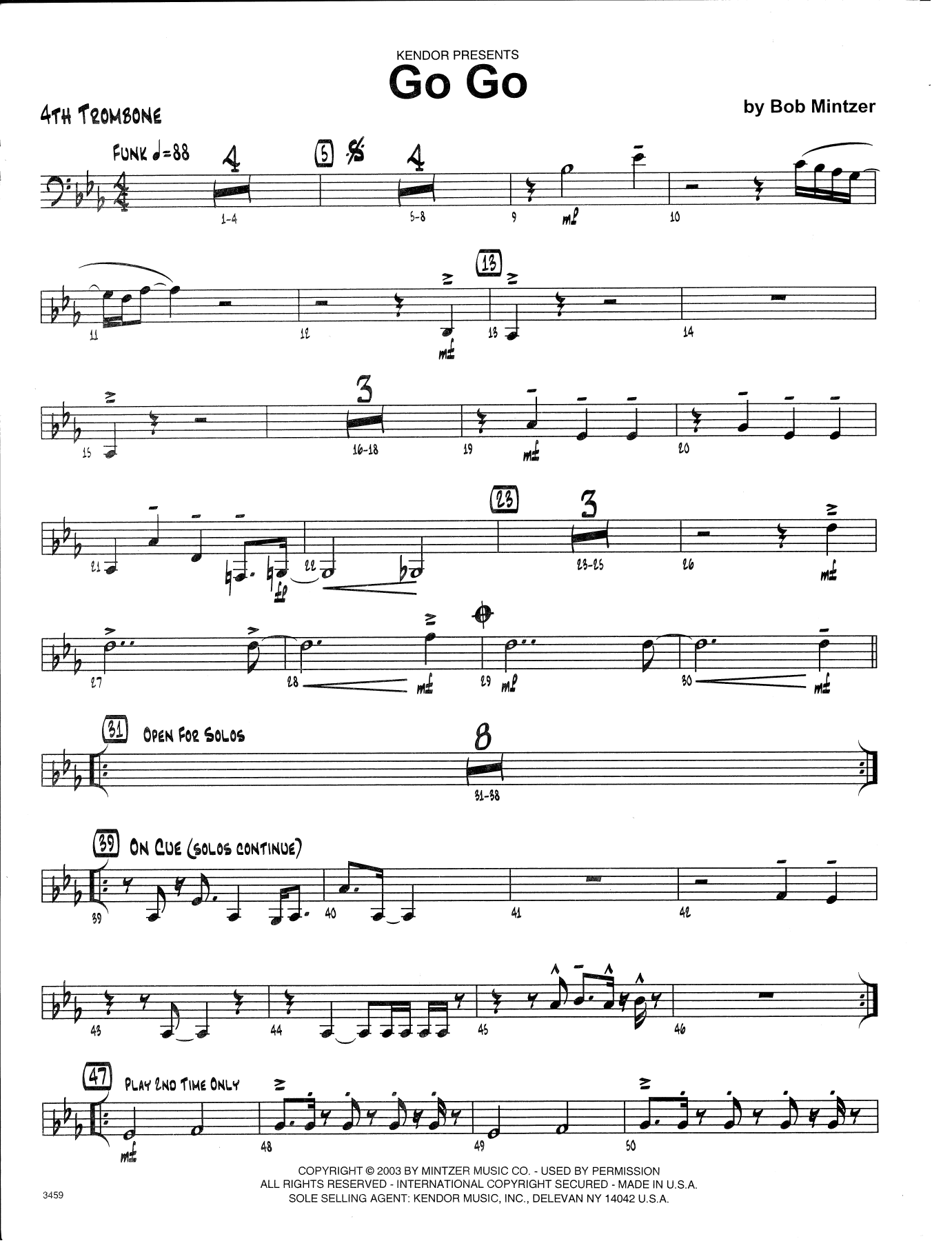 Download Bob Mintzer Go Go - 4th Trombone Sheet Music