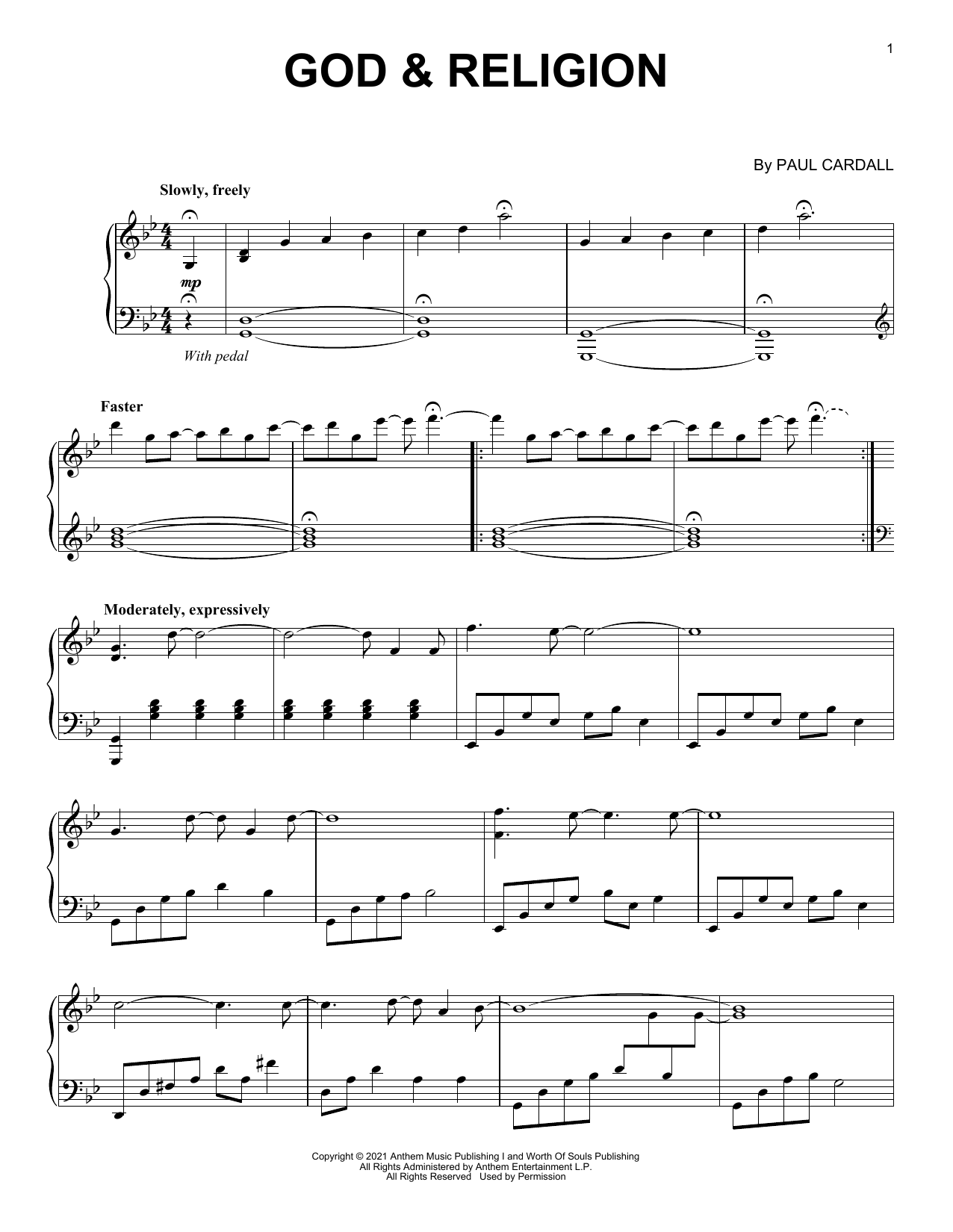 Download Paul Cardall God & Religion Sheet Music