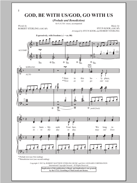 Download Hyun Kook God, Be With Us/God, Go With Us Sheet Music