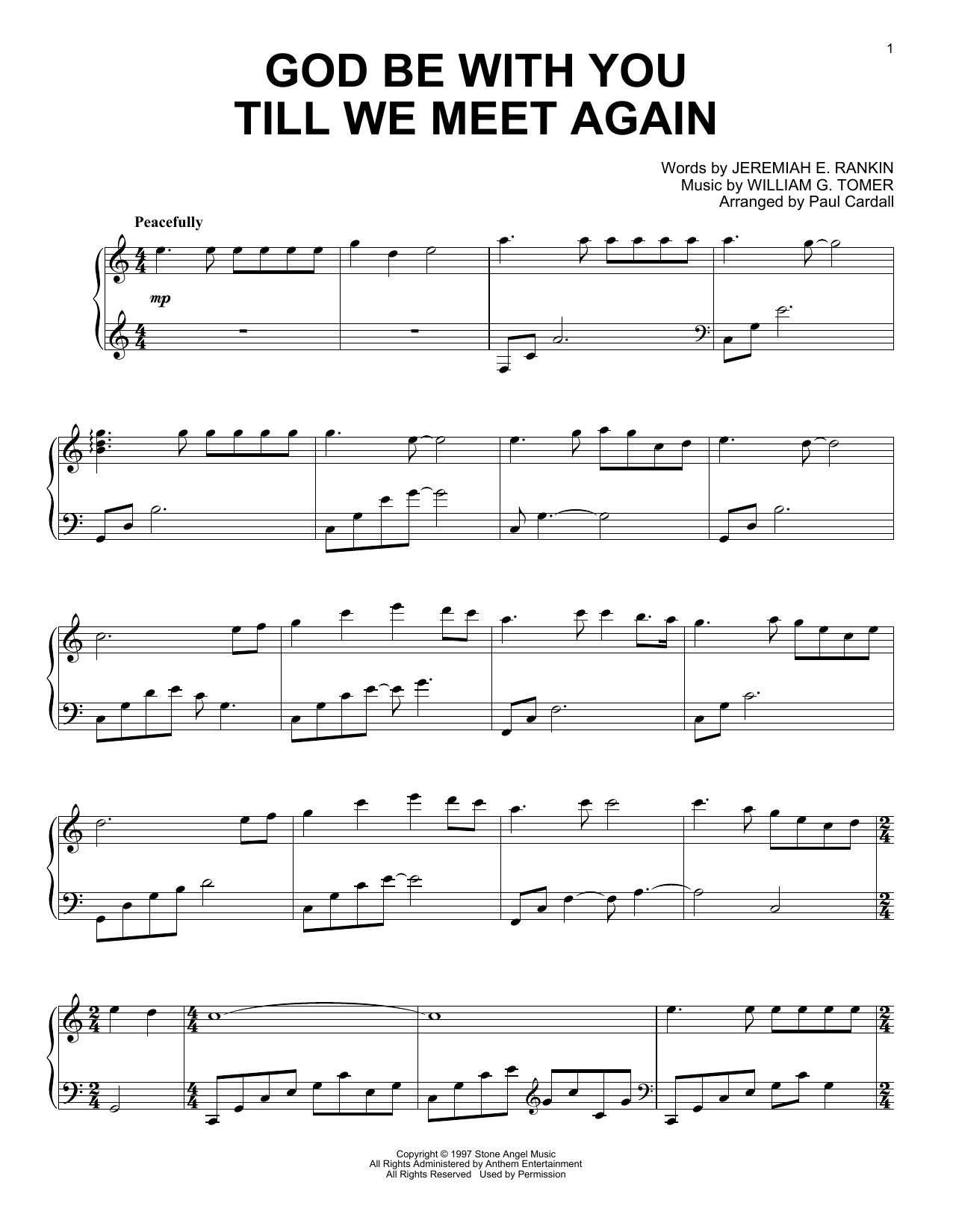 Download William G. Tomer God Be With You Till We Meet Again (arr Sheet Music