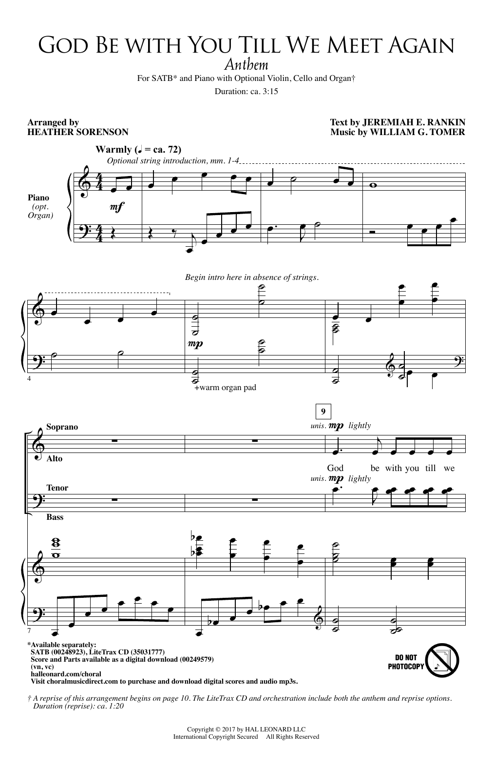 Download Heather Sorenson God Be With You Till We Meet Again Sheet Music