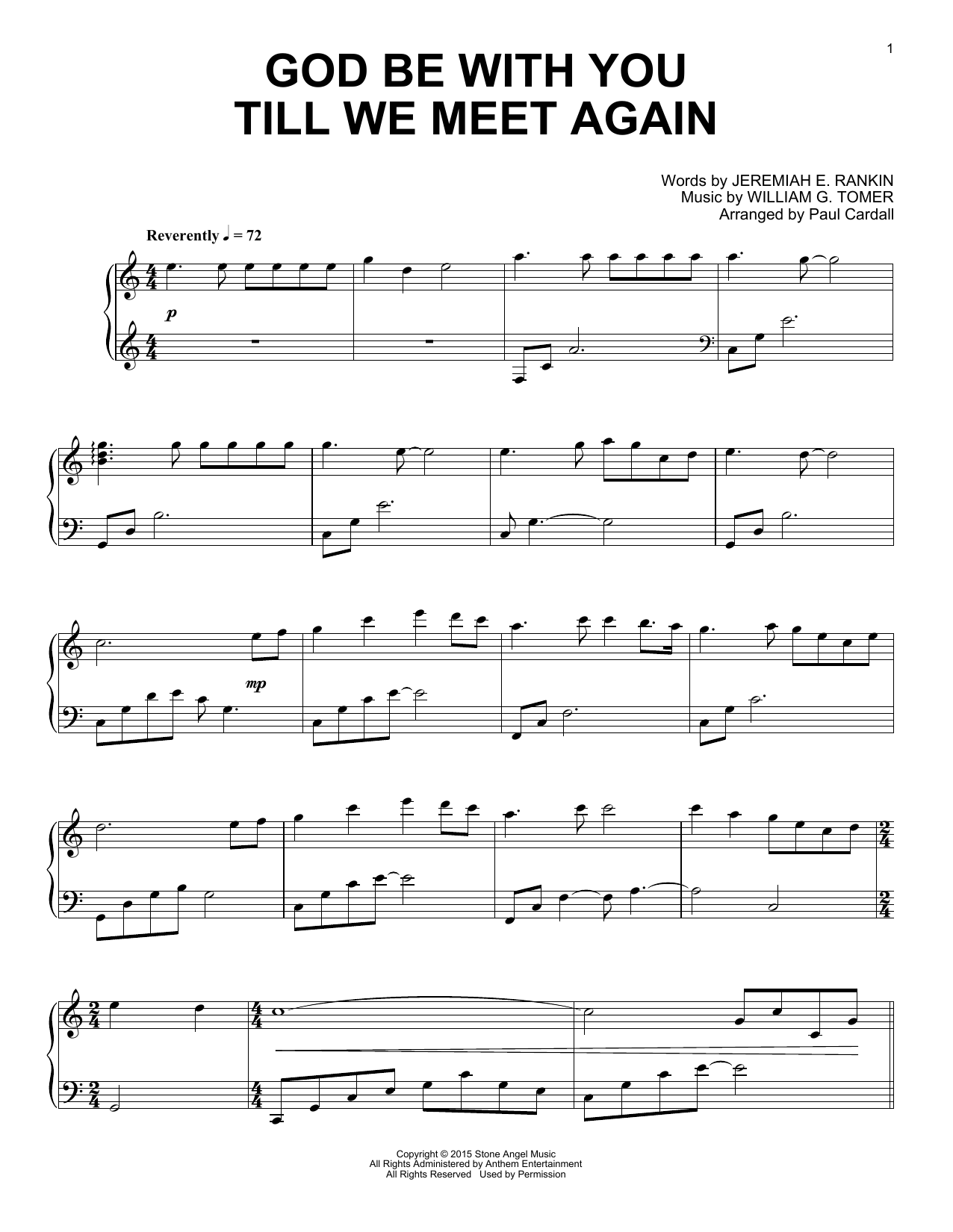 Download Paul Cardall God Be With You Till We Meet Again Sheet Music