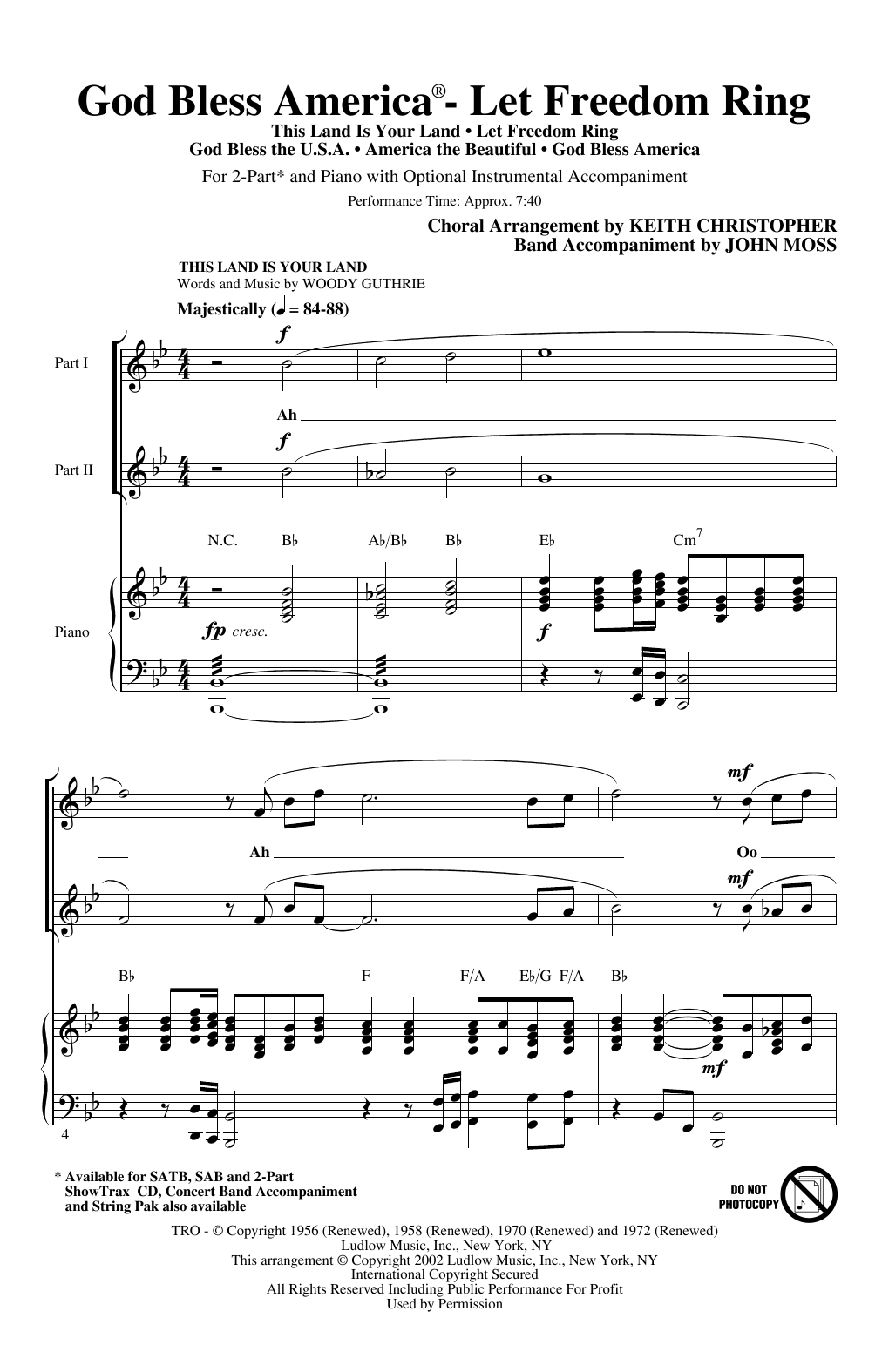 Download Keith Christopher God Bless America (Let Freedom Ring) (M Sheet Music
