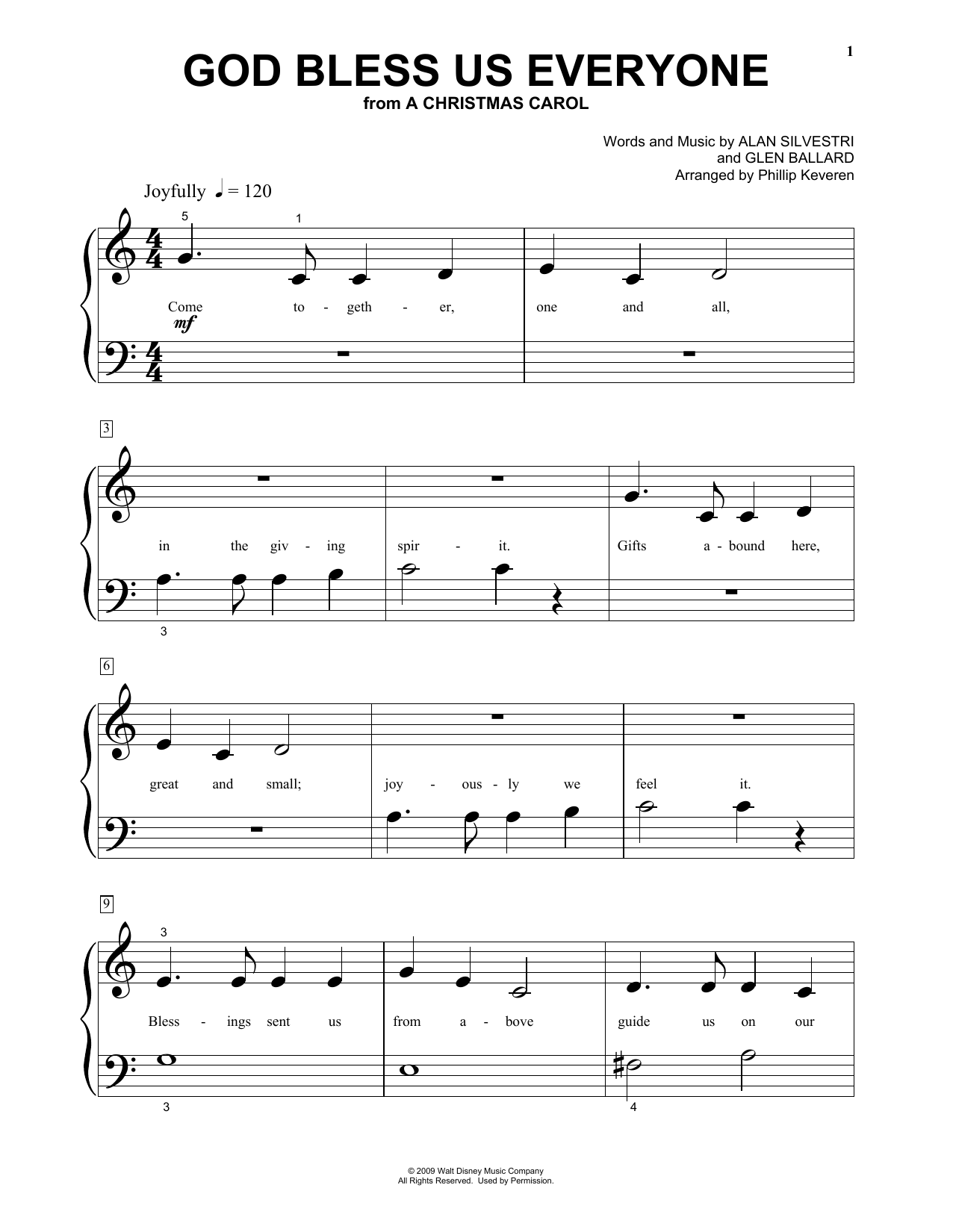 Download Andrea Bocelli God Bless Us Everyone (from Disney's A Sheet Music