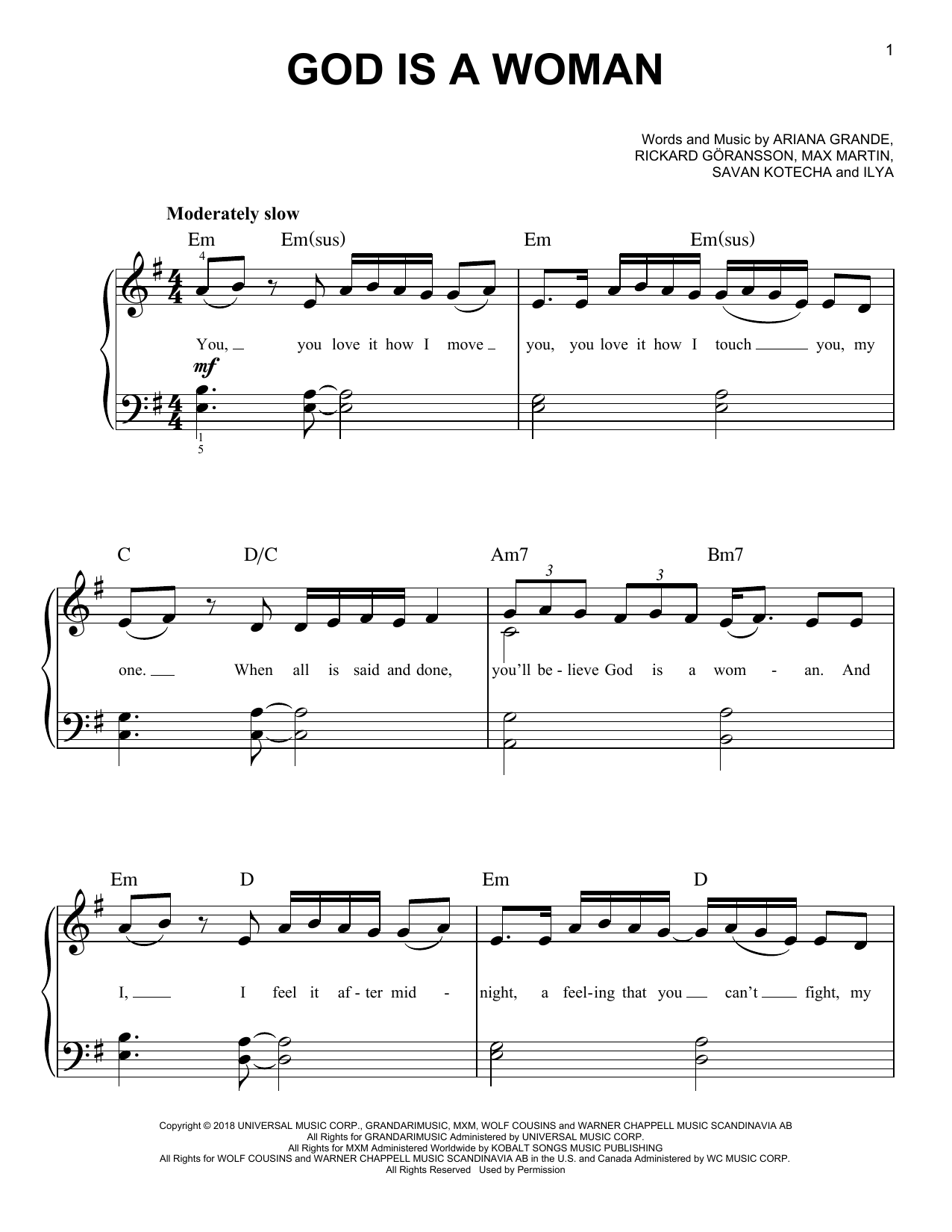 Download Ariana Grande God Is A Woman Sheet Music