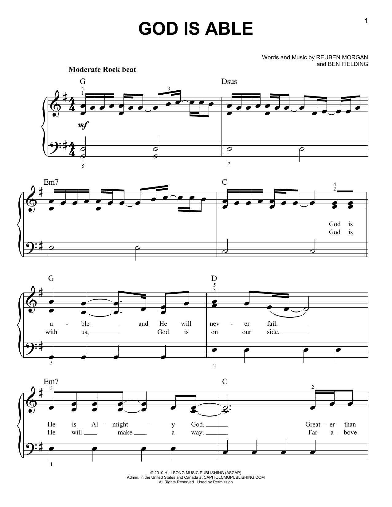 Download Hillsong United God Is Able Sheet Music