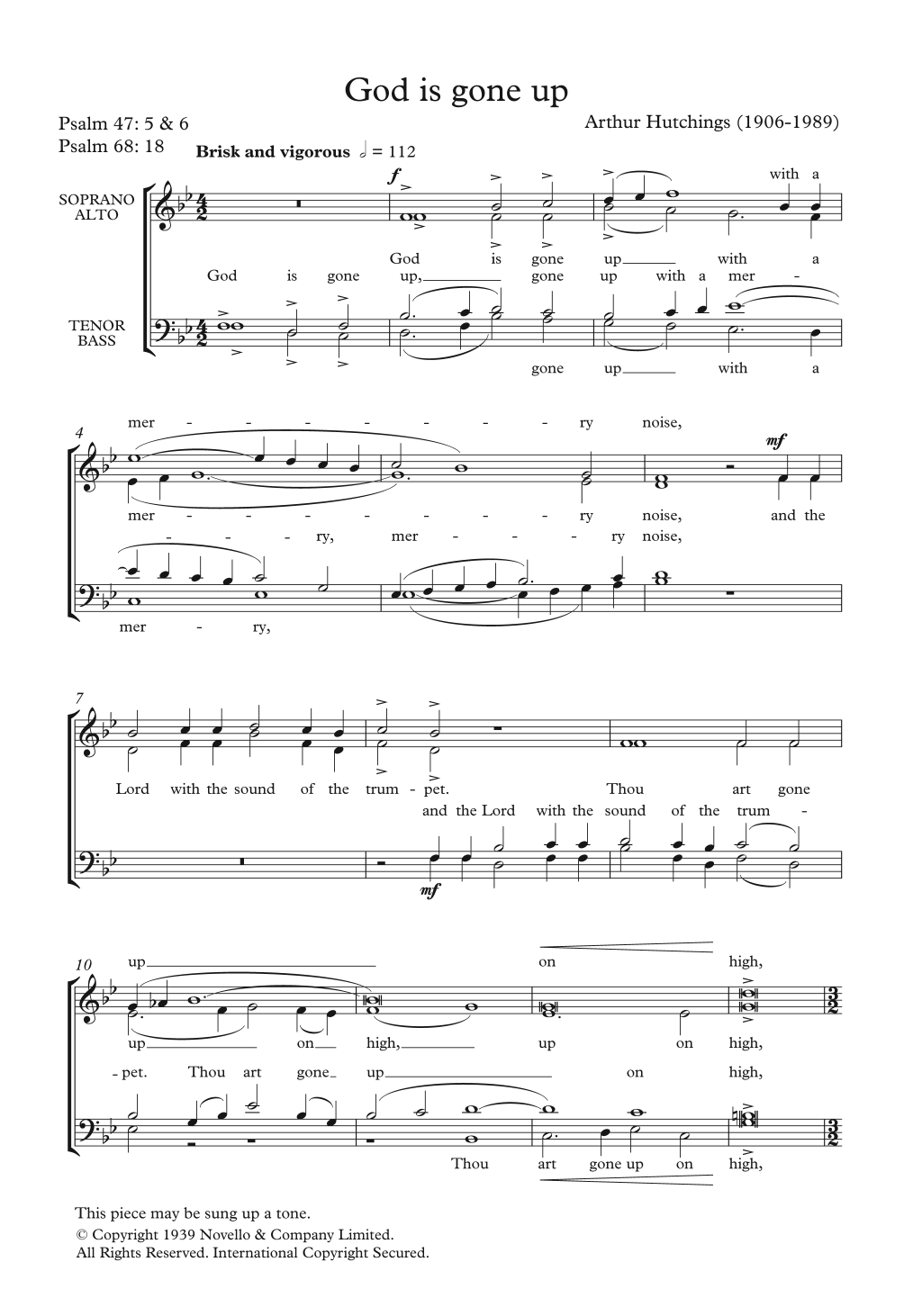 Download Arthur Hutchings God Is Gone Up Sheet Music