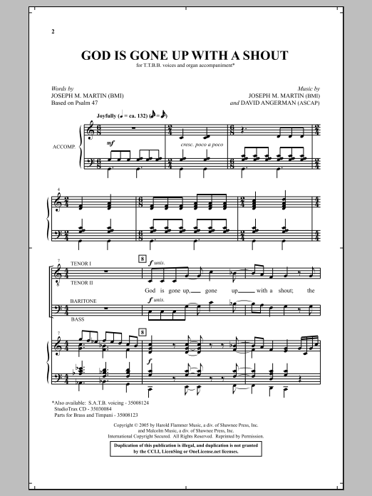 Download Joseph M. Martin God Is Gone Up With A Shout Sheet Music