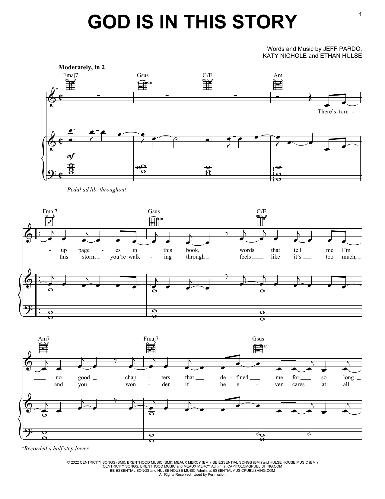 Download Katy Nichole & Big Daddy Weave God Is In This Story Sheet Music