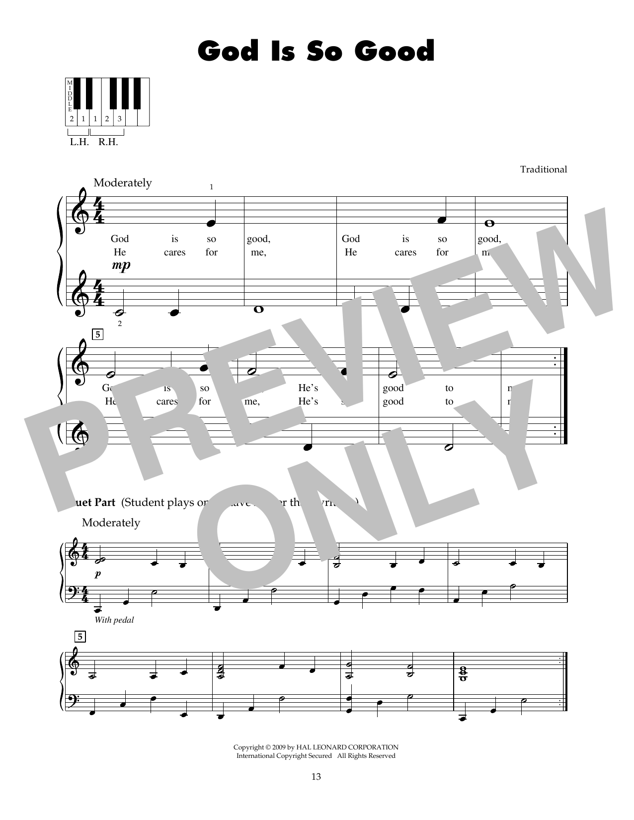 Traditional God Is So Good sheet music notes printable PDF score