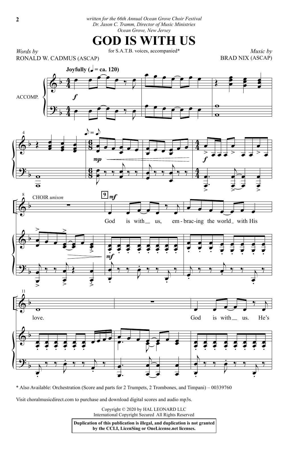 Download Ronald W. Cadmus and Brad Nix God Is With Us Sheet Music