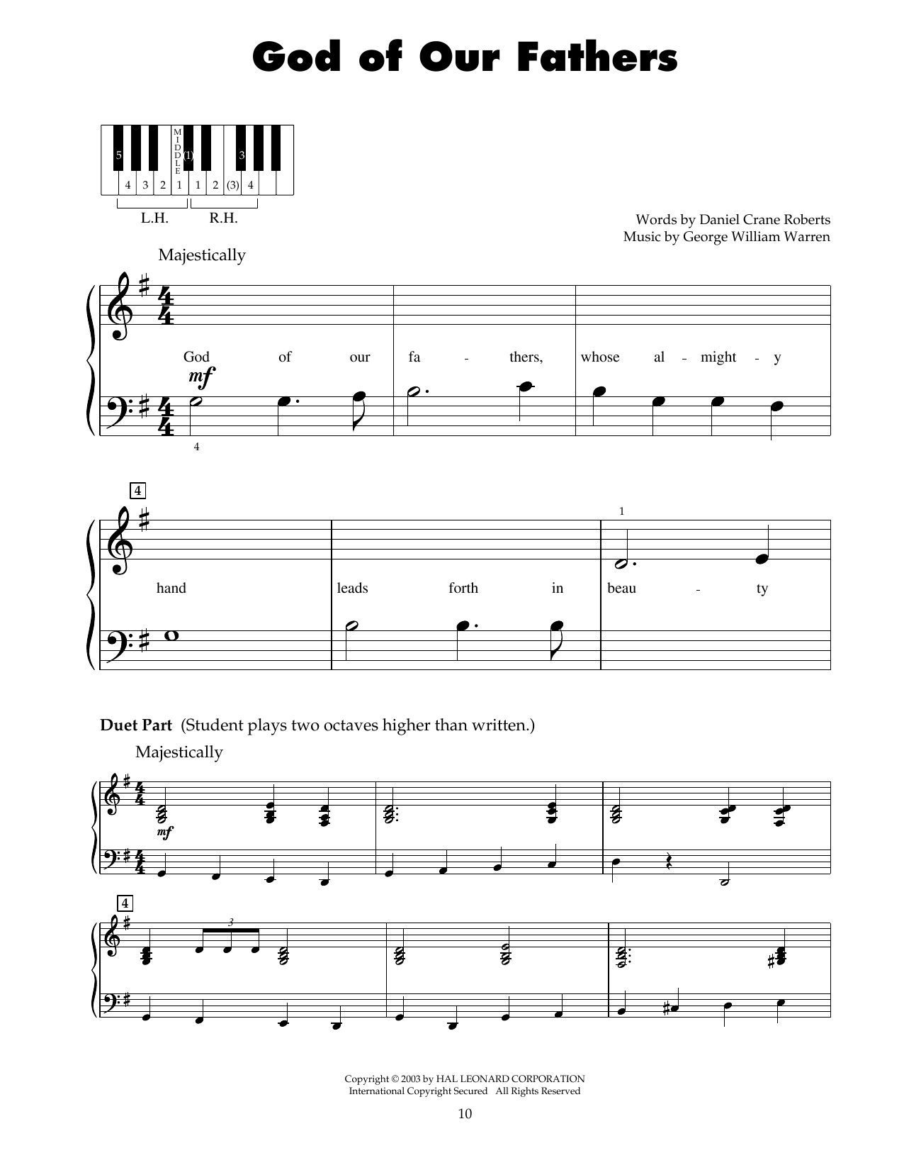 Download Daniel Crane Roberts God Of Our Fathers Sheet Music