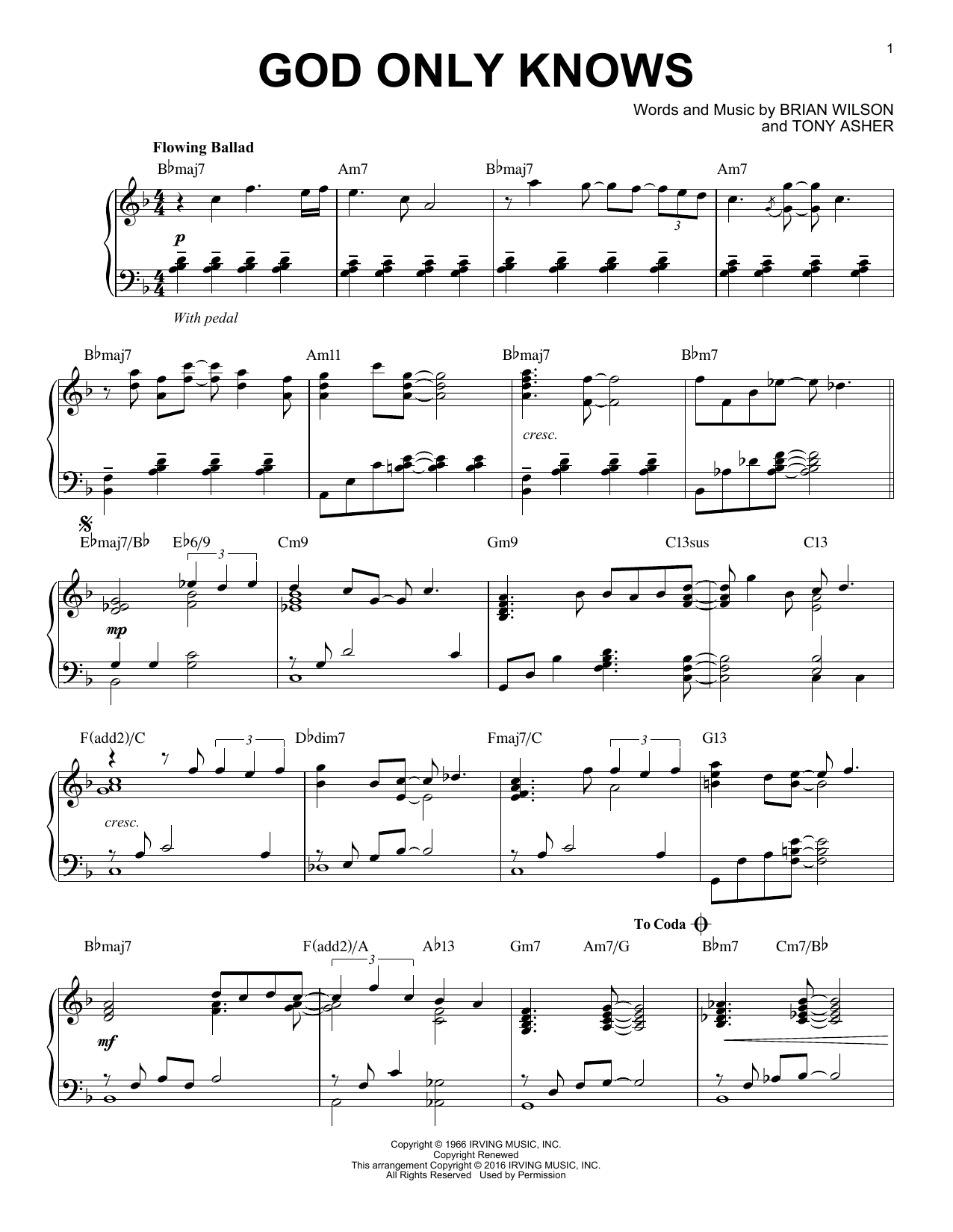 Download The Beach Boys God Only Knows [Jazz version] (arr. Bre Sheet Music