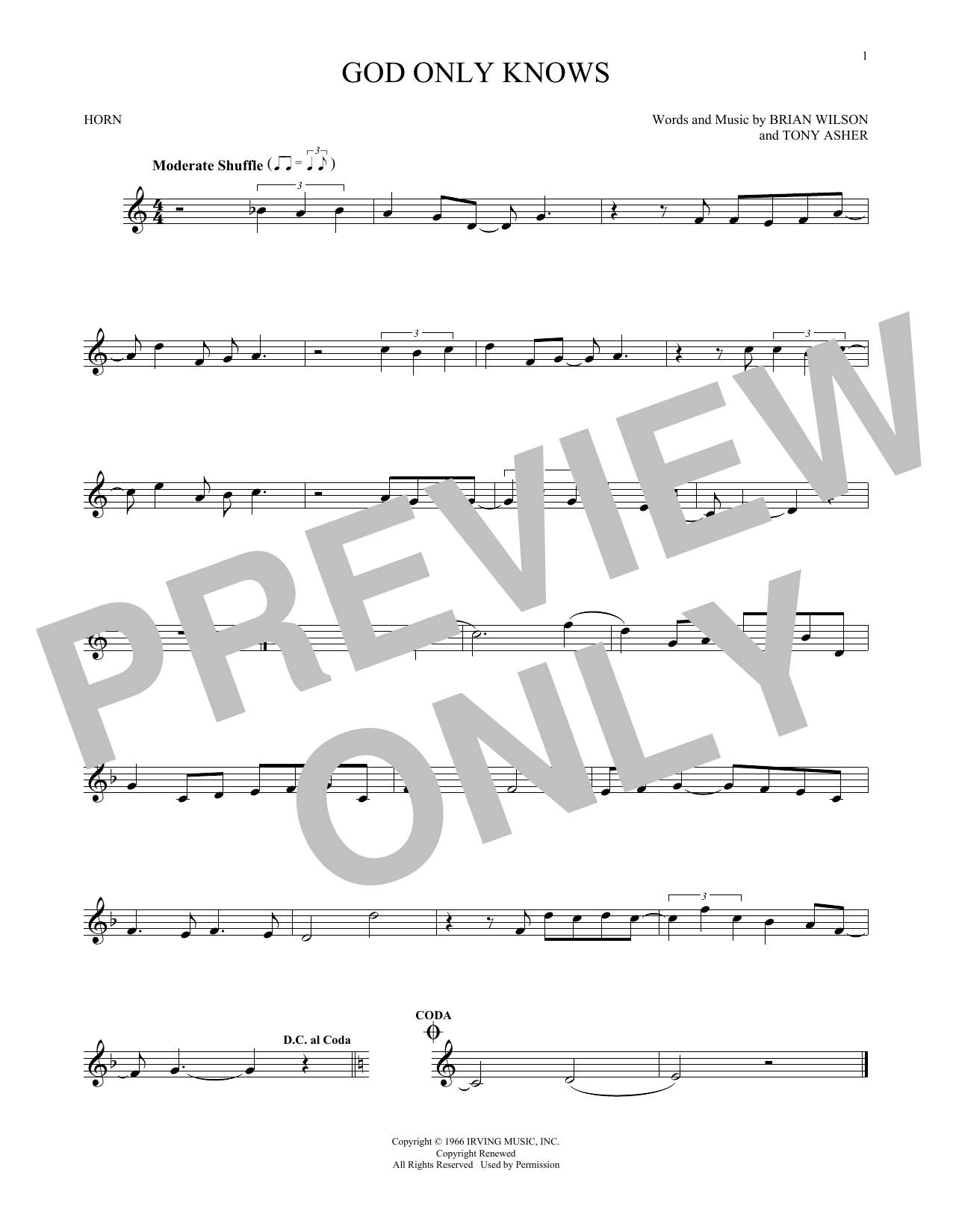 Download The Beach Boys God Only Knows Sheet Music
