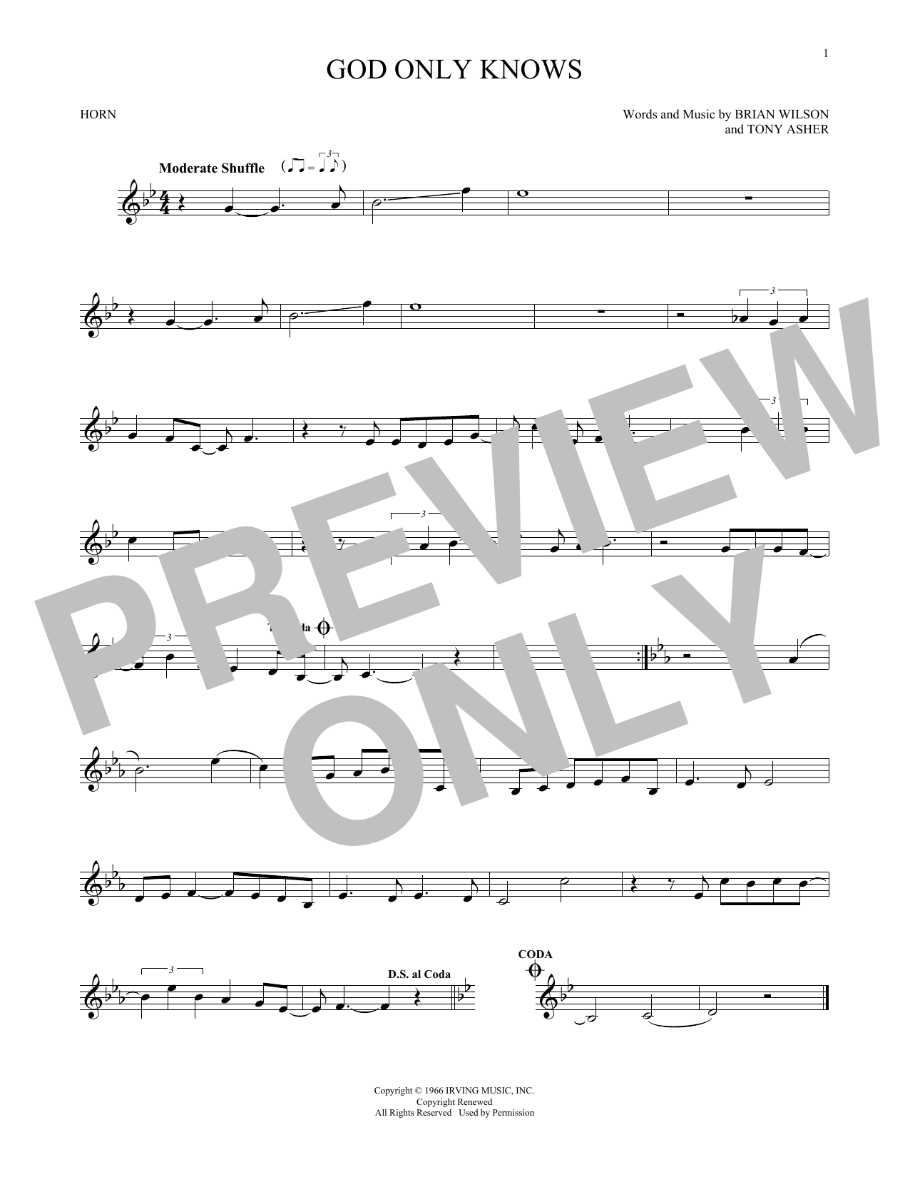 Download The Beach Boys God Only Knows Sheet Music