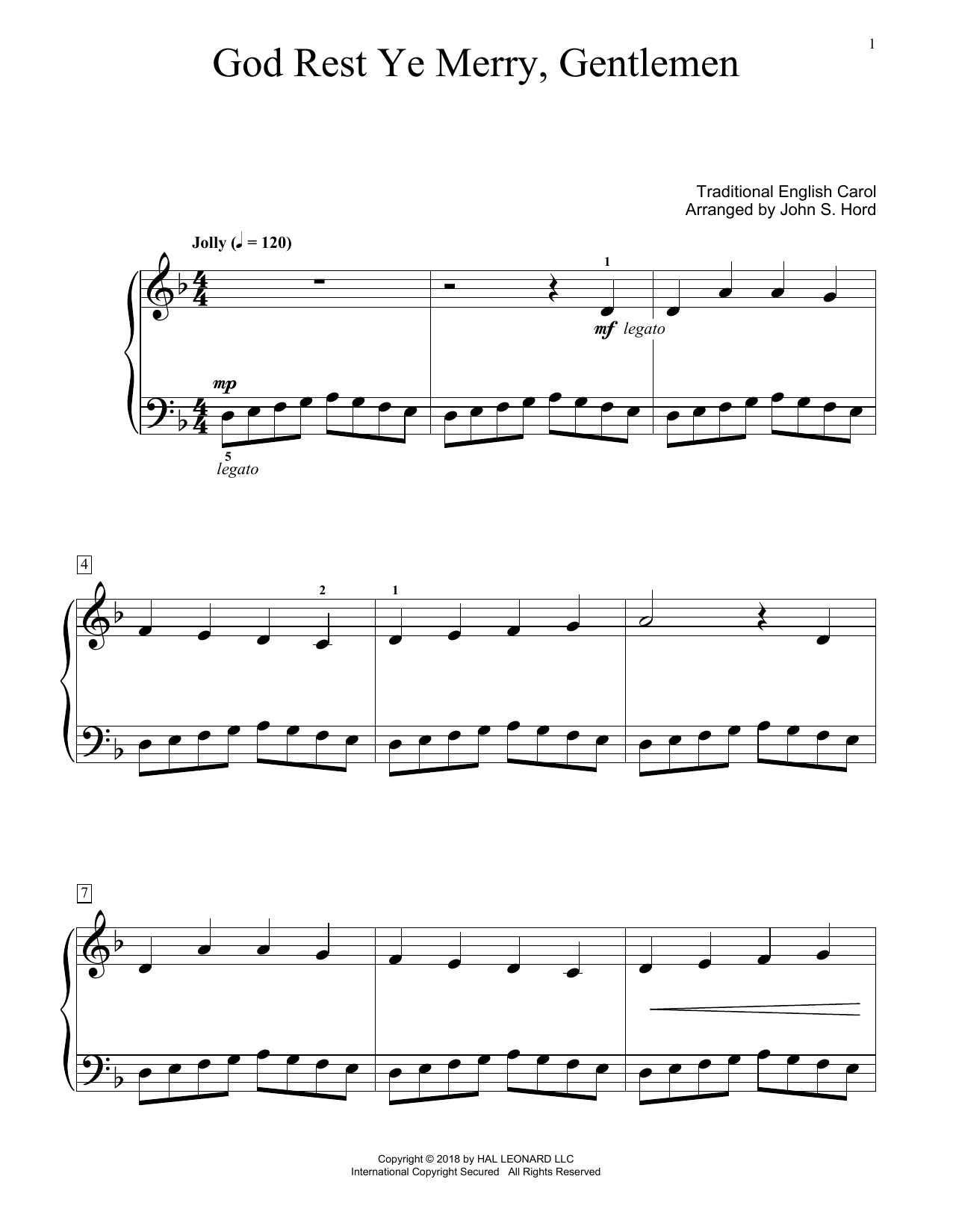 Download Traditional English Carol God Rest Ye Merry, Gentlemen (arr. John Sheet Music