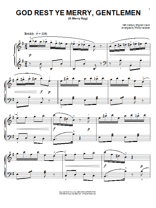 Download 19th Century English Carol God Rest Ye Merry, Gentlemen [Ragtime v Sheet Music
