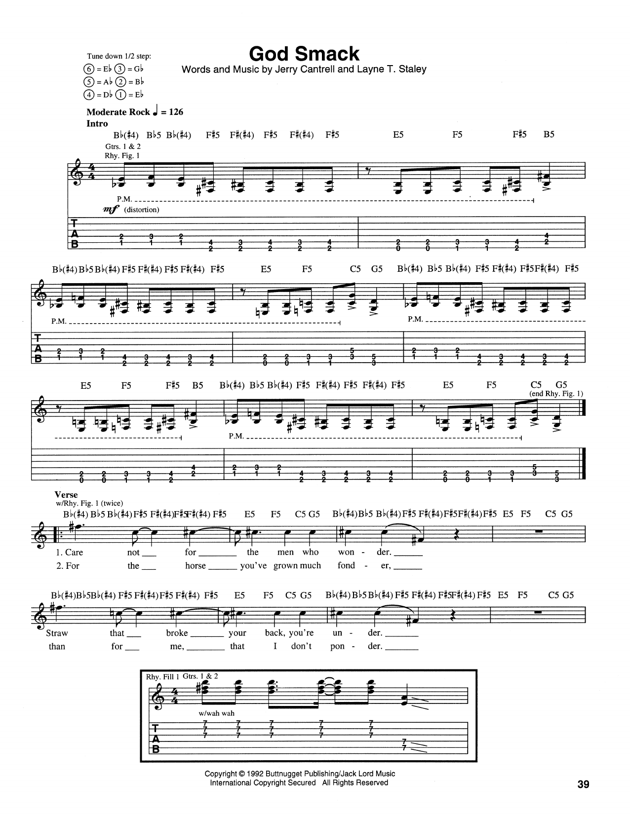 Download Alice In Chains God Smack Sheet Music