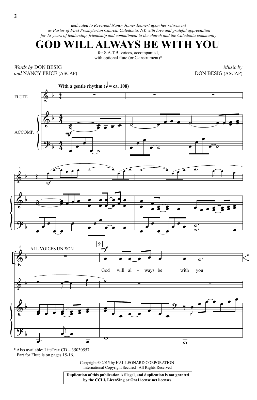 Download Don Besig God Will Always Be With You Sheet Music