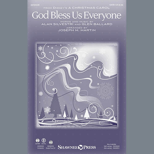 Download Joseph M. Martin God Bless Us Everyone (from Disney's A Christmas Carol) - Bb Clarinet 1 & 2 Sheet Music and Printable PDF Score for Choir Instrumental Pak