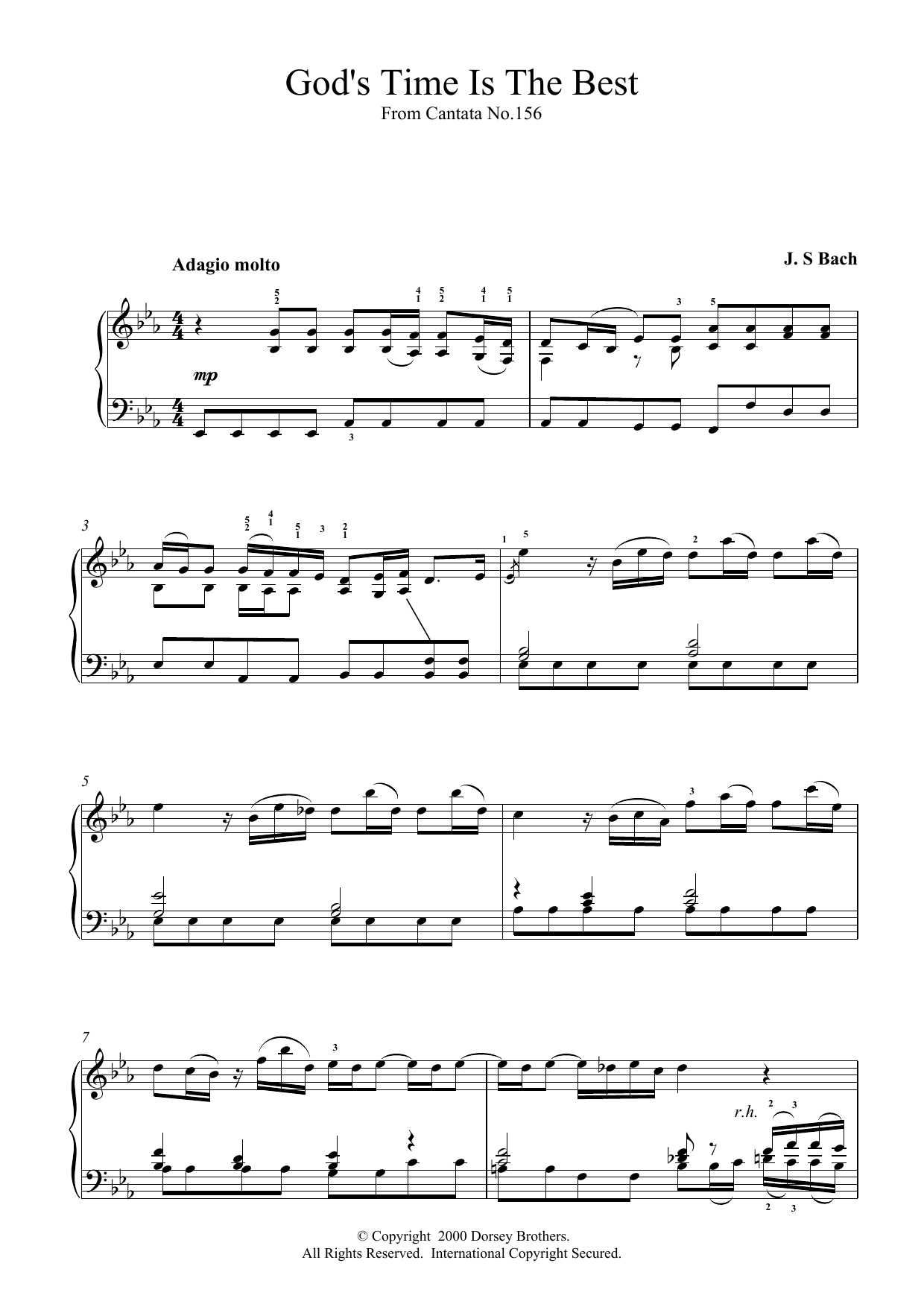 Johann Sebastian Bach God's Time Is The Best sheet music notes printable PDF score