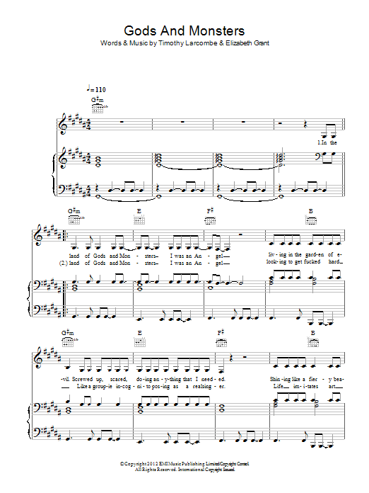 Download Lana Del Rey Gods And Monsters Sheet Music