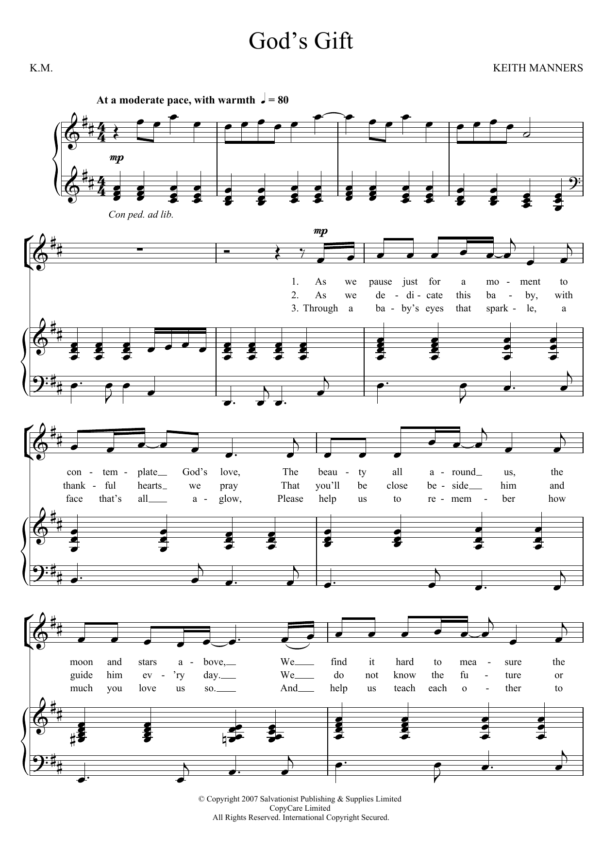 Download The Salvation Army God's Gift Sheet Music
