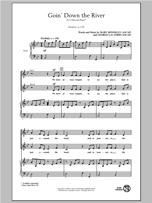 Download Mary Donnelly Goin' Down The River Sheet Music