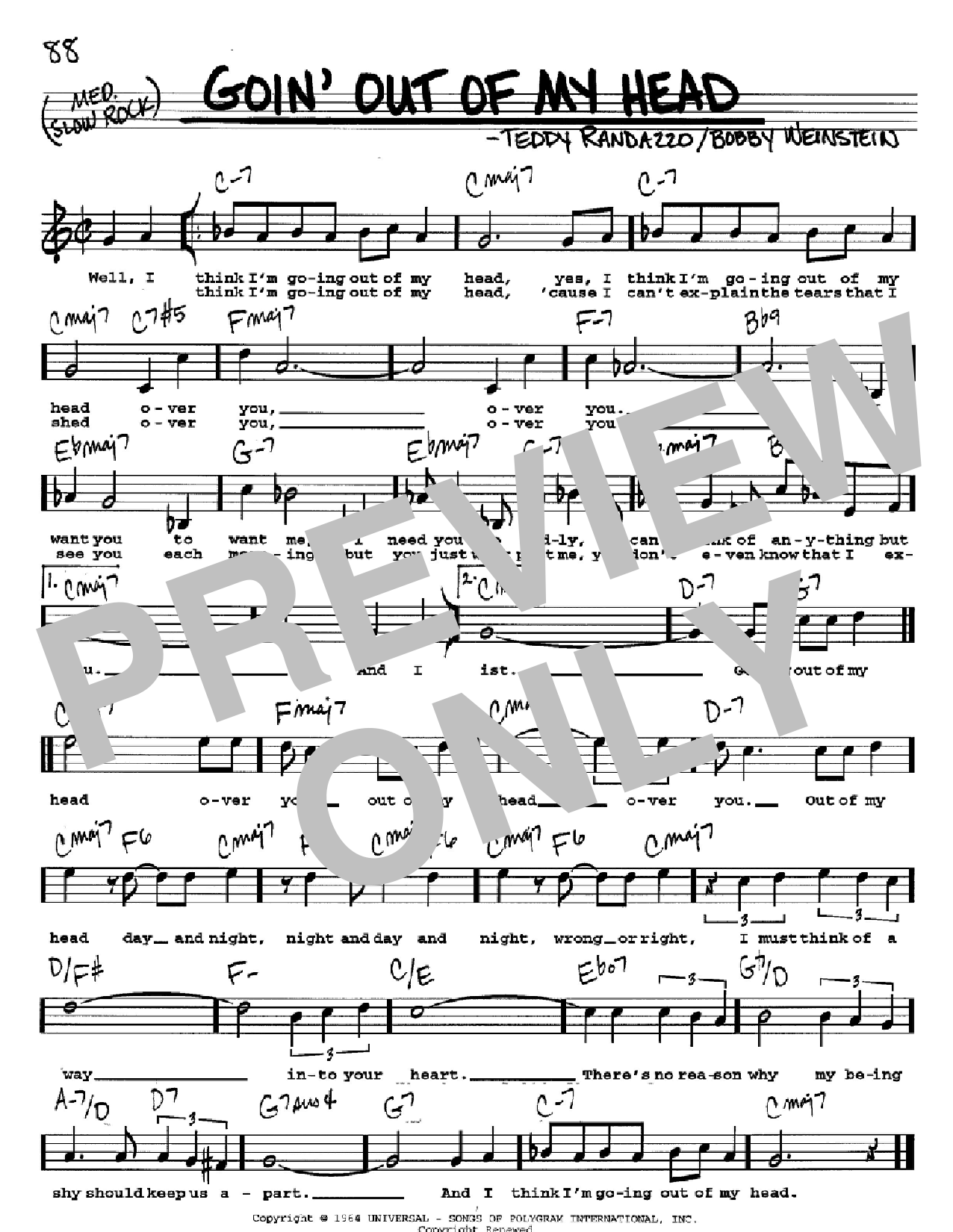 Download Little Anthony & The Imperials Goin' Out Of My Head Sheet Music