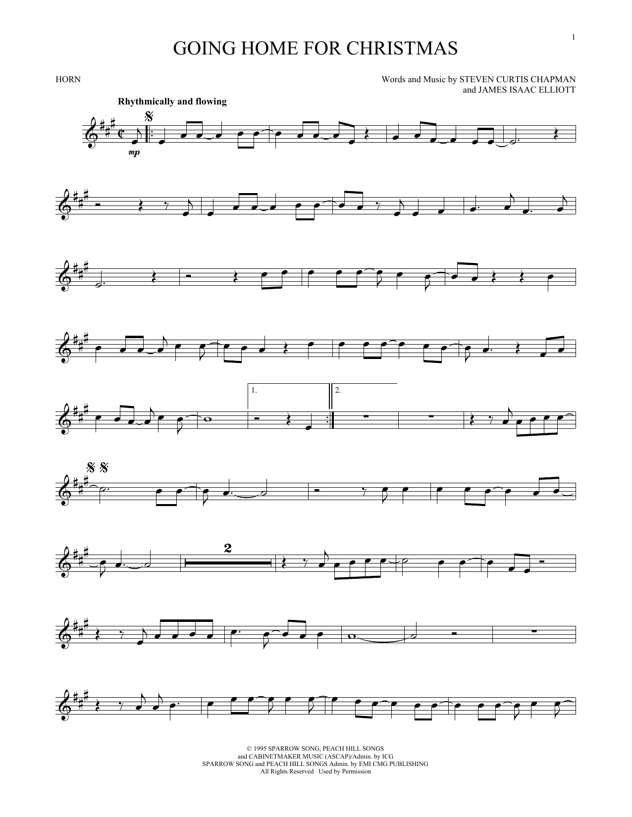 Download Steven Curtis Chapman Going Home For Christmas Sheet Music